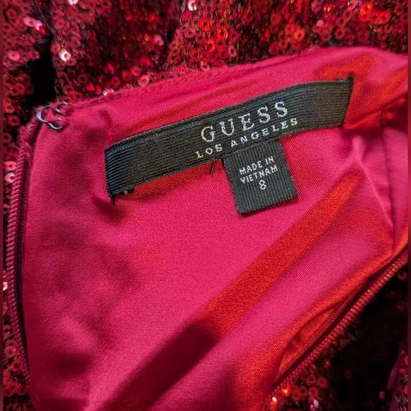 Guess Claudia Red Sequin cocktail dress size 8 - Picture 4 of 5